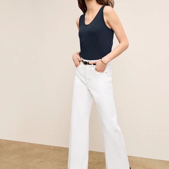 M.M. LAFLEUR Milo Wide-Leg Jean Eco Better Than Denim Off White/Tusk Sz 12 $225 - Picture 5 of 5